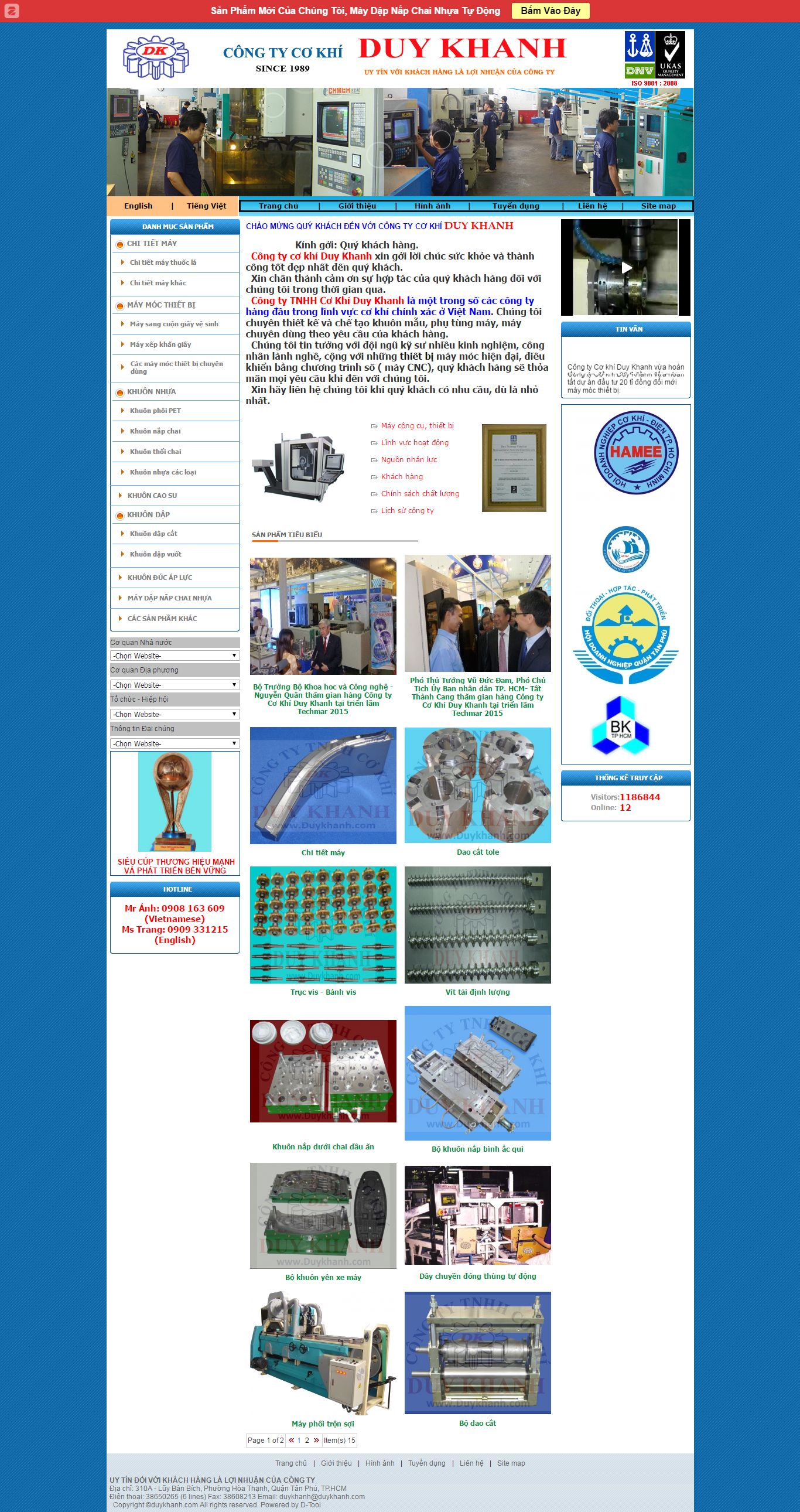 Thiết kế website cơ khí duy khánh đẹp, chuyên nghiệp chuẩn SEO